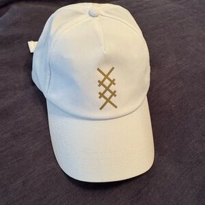 RHONE White Hat with Gold Accents